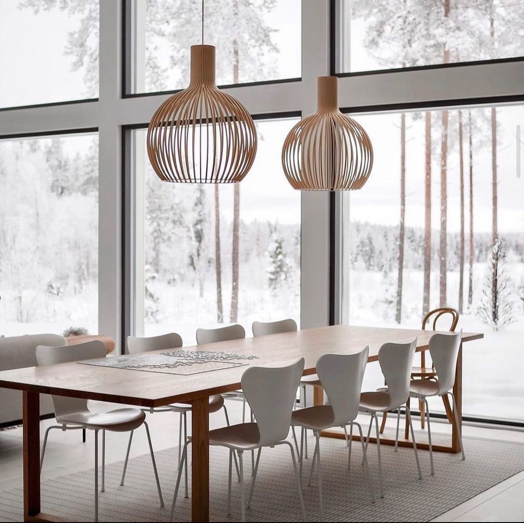 Tevenoxel Cage Lampe Suspendue Sculpturale à Cadre Ouvert en Bouleau-Cielum
