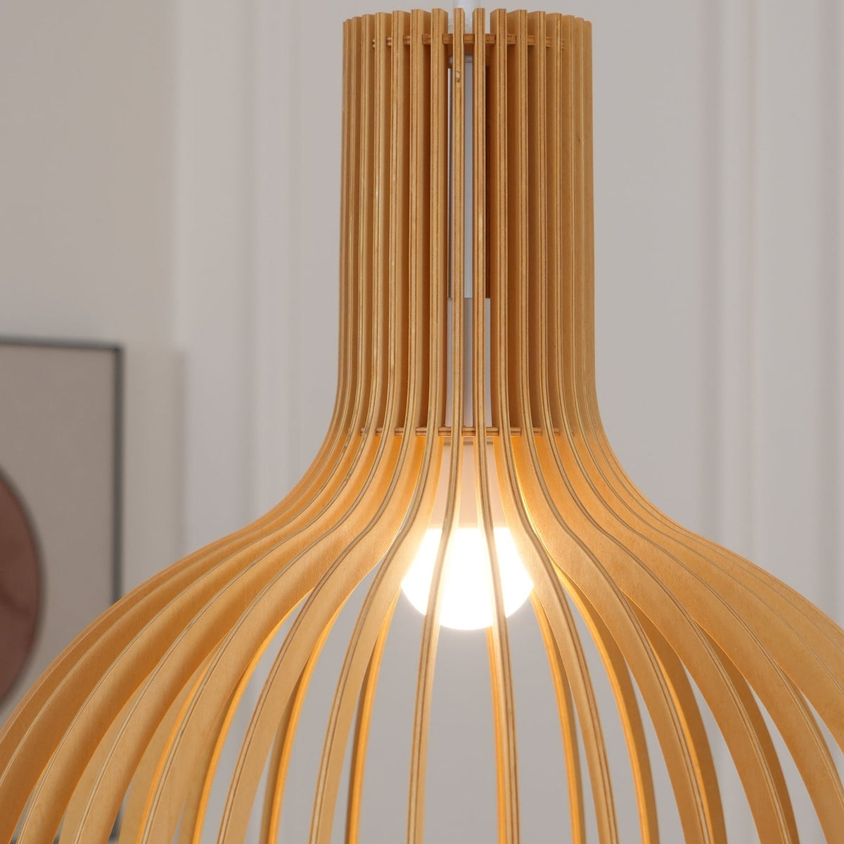 Tevenoxel Cage Lampe Suspendue Sculpturale à Cadre Ouvert en Bouleau-Cielum