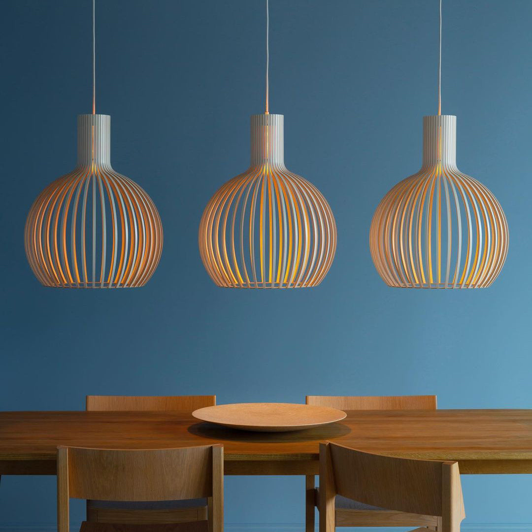 Tevenoxel Cage Lampe Suspendue Sculpturale à Cadre Ouvert en Bouleau-Cielum