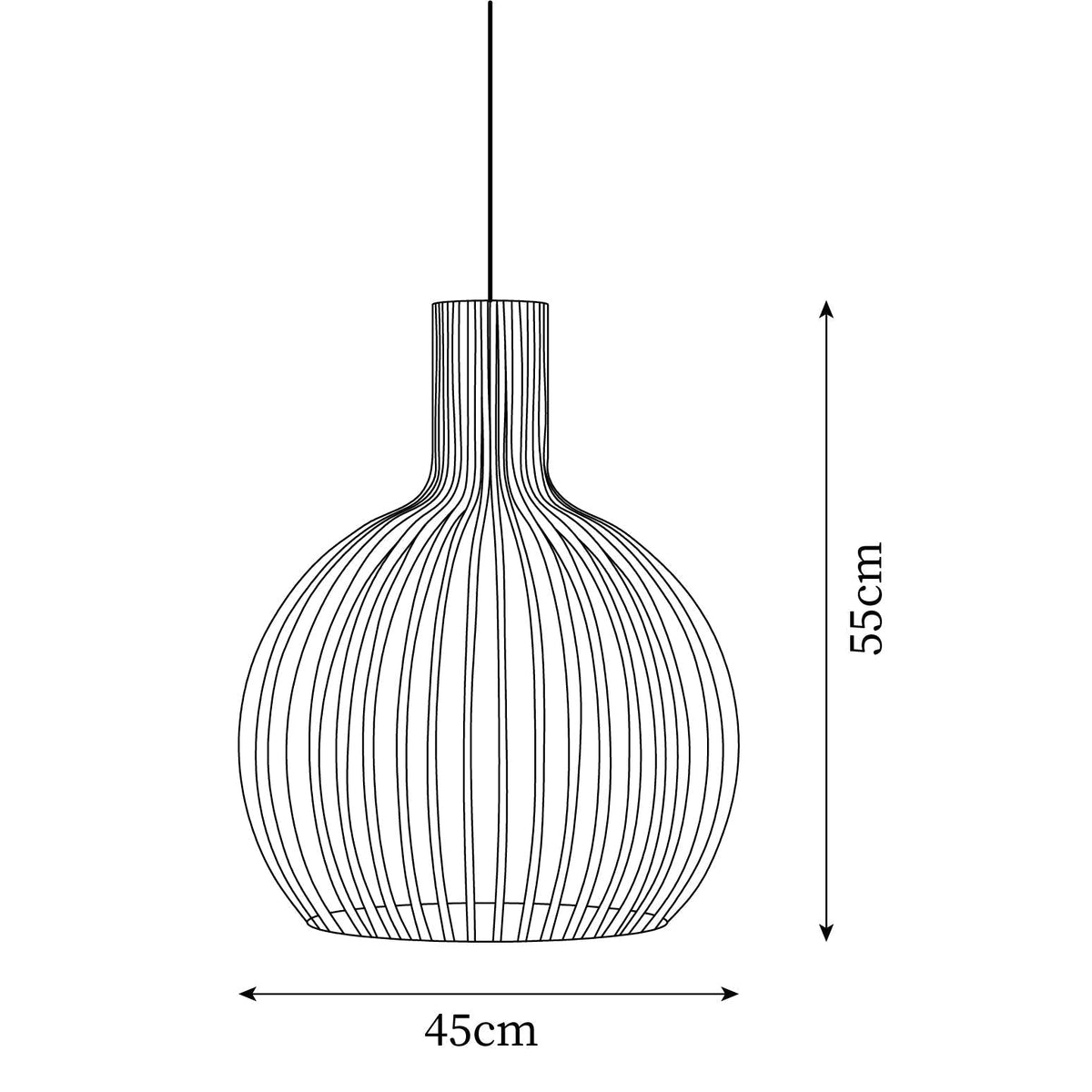 Tevenoxel Cage Lampe Suspendue Sculpturale à Cadre Ouvert en Bouleau-Cielum