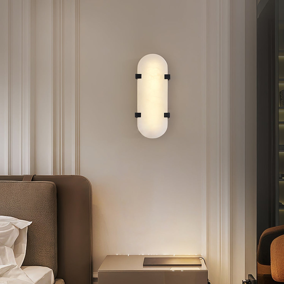 Adrona Applique Murale Ovale Minimaliste en Albâtre