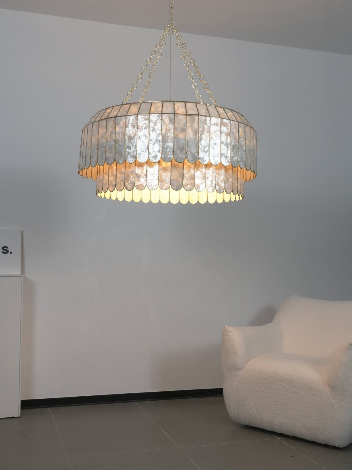 Holz Lustre en Métal Doré Aurelia