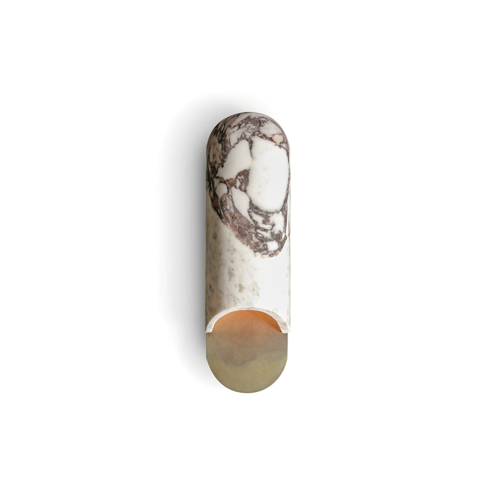 Capsule Wall Lamp Yellow Travertine Marble Brass-Neutral Decor