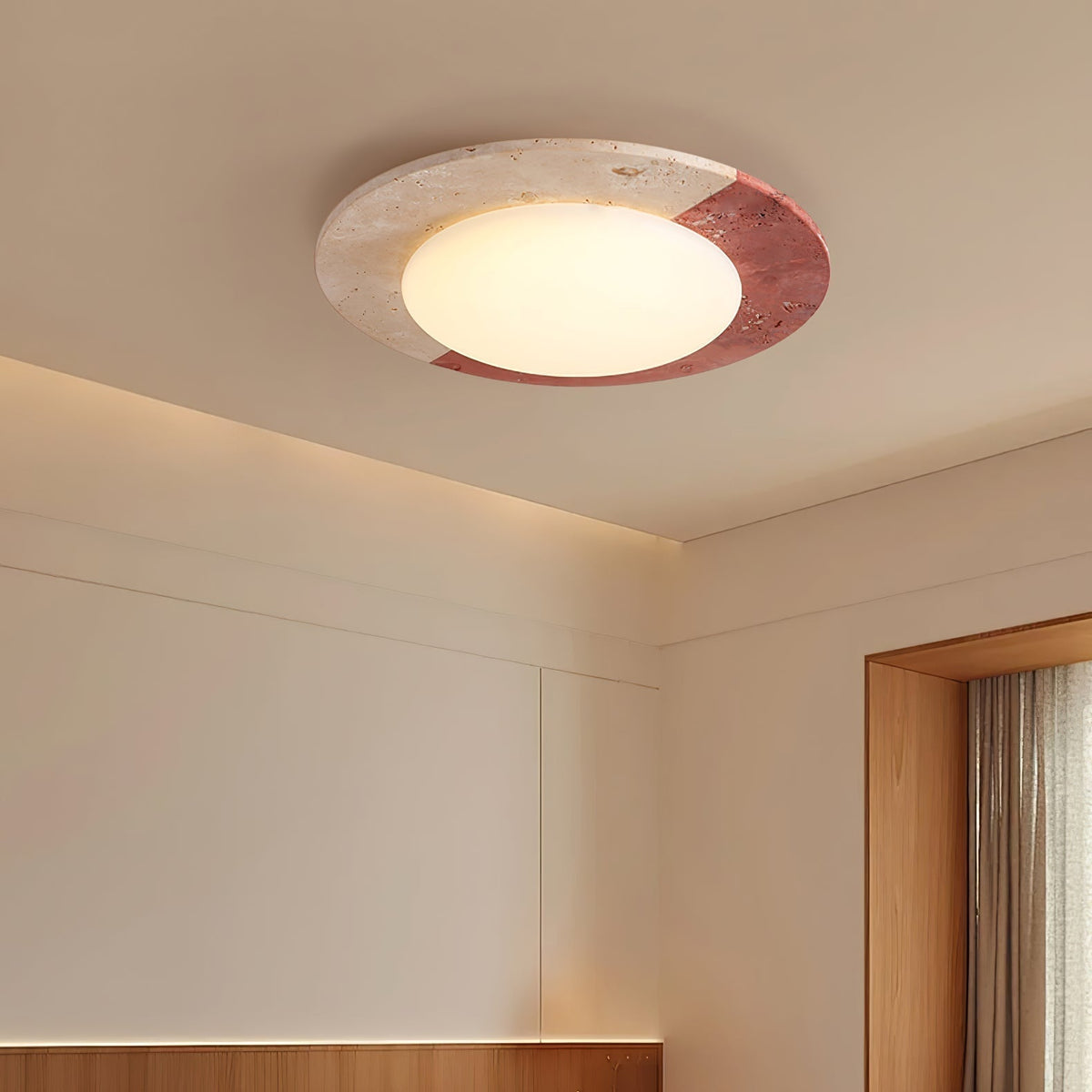 Nirove Plafonnier Minimaliste en Travertin-Cielum