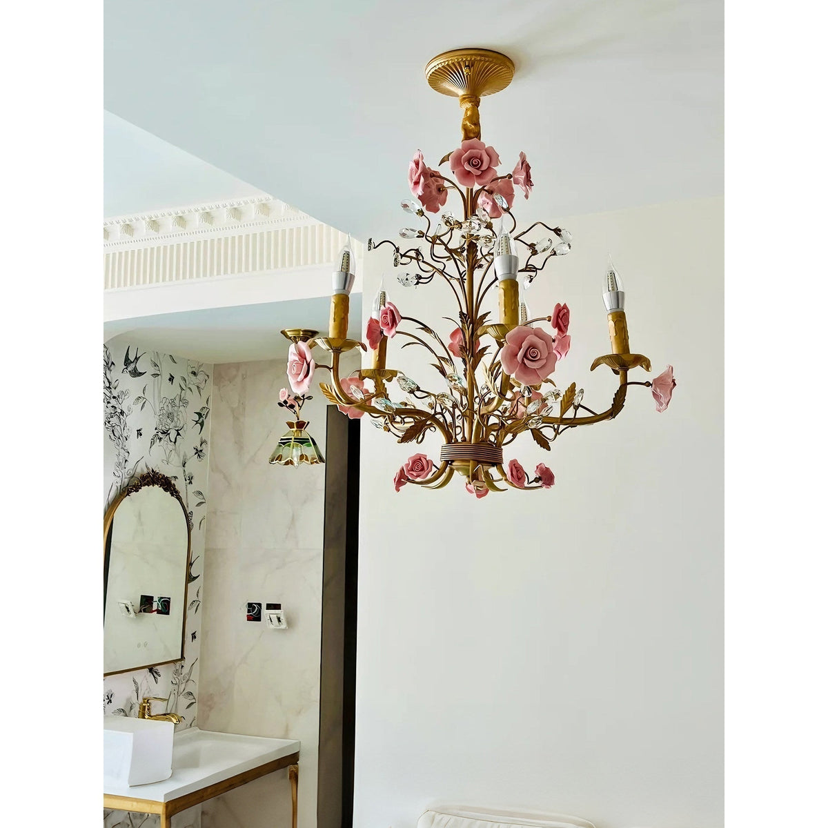 Lustre en Céramique Rose Vigne