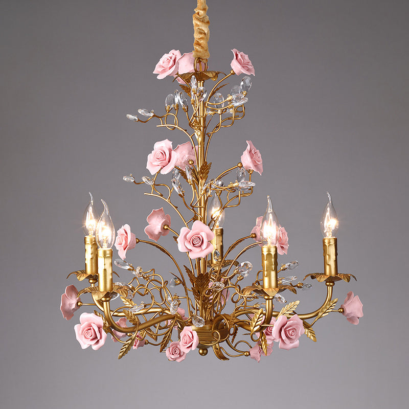 Lustre en Céramique Rose Vigne