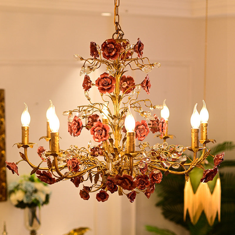Lustre en Céramique Rose Vigne