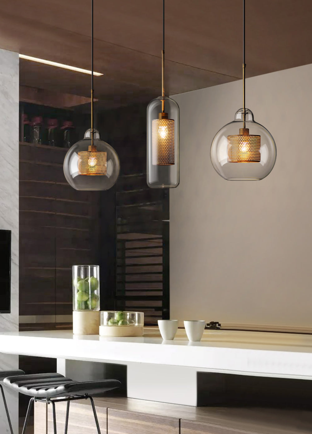 Kocor Suspension en Verre Chiswick pour Salon-Cielum