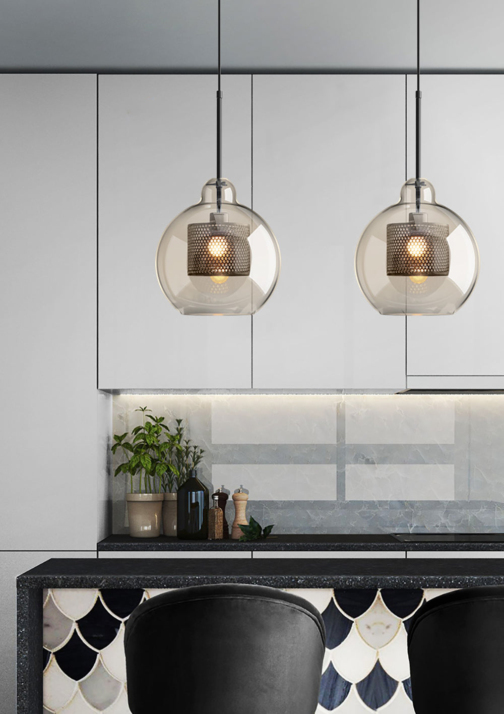Kocor Suspension en Verre Chiswick pour Salon-Cielum