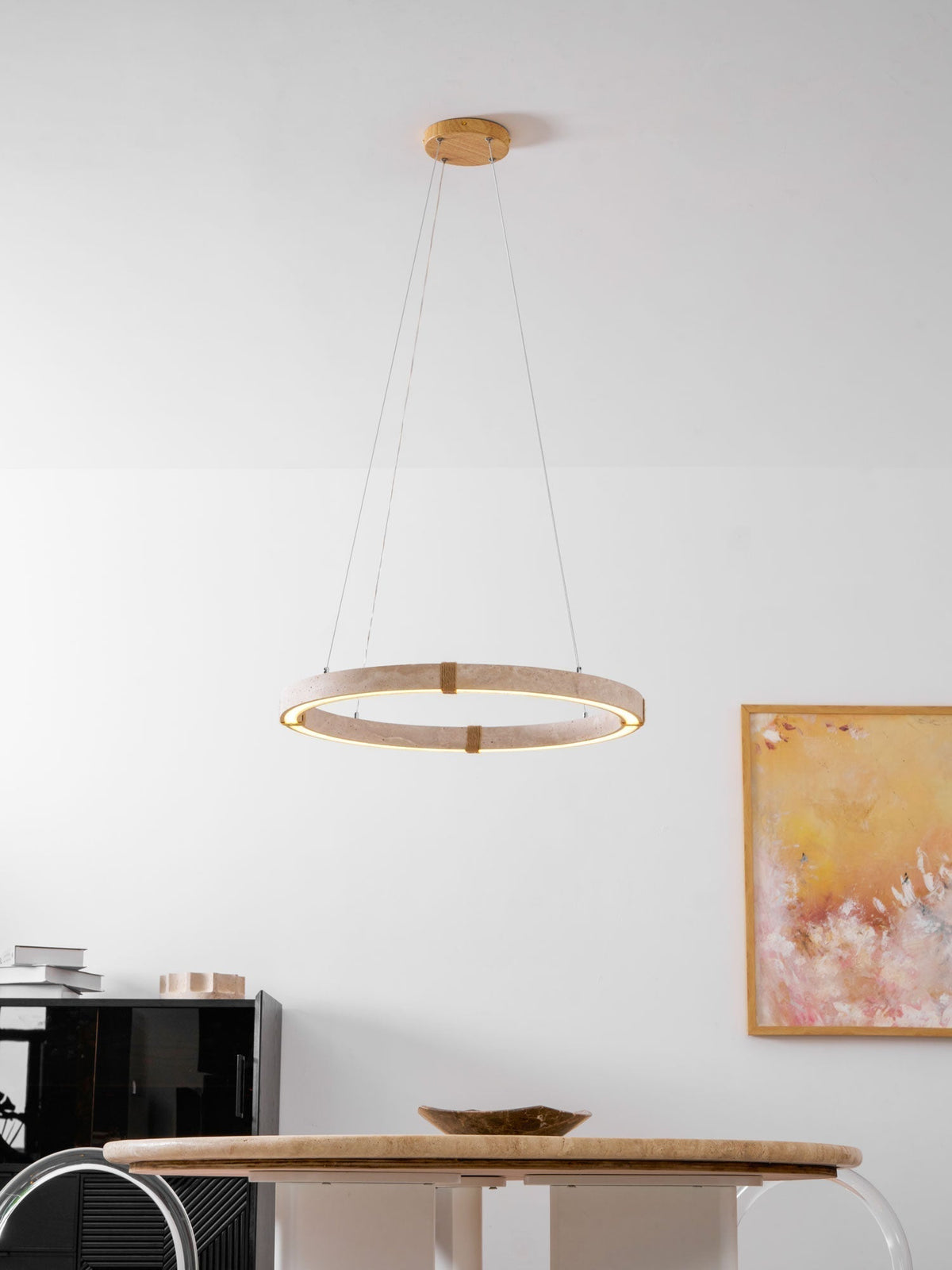 Arixo Lustre Minimaliste en Travertin-Cielum