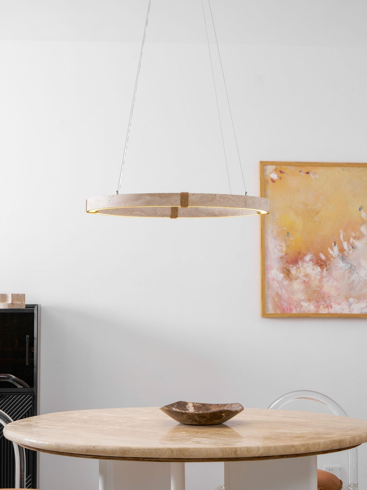 Arixo Lustre Minimaliste en Travertin-Cielum