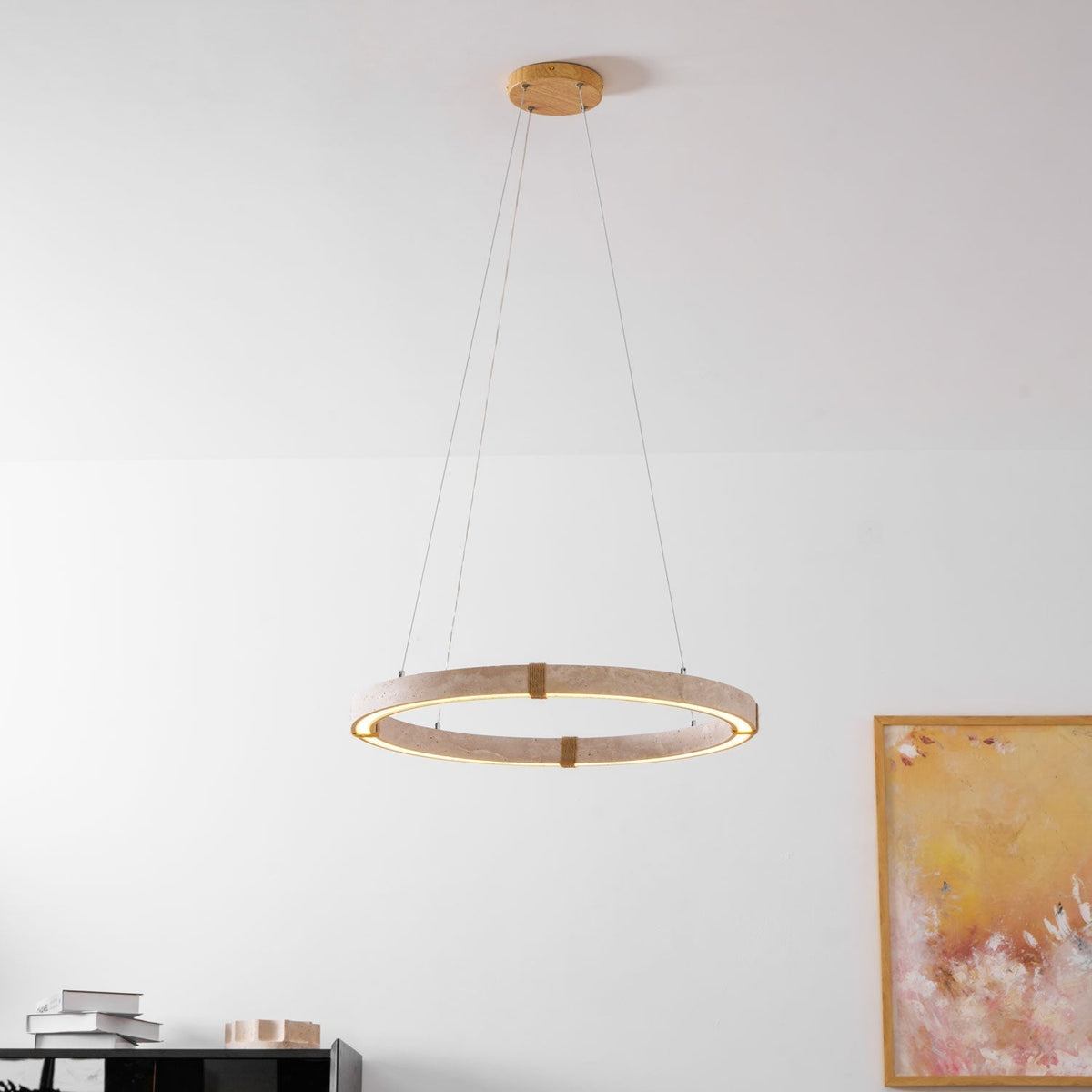 Arixo Lustre Minimaliste en Travertin-Cielum