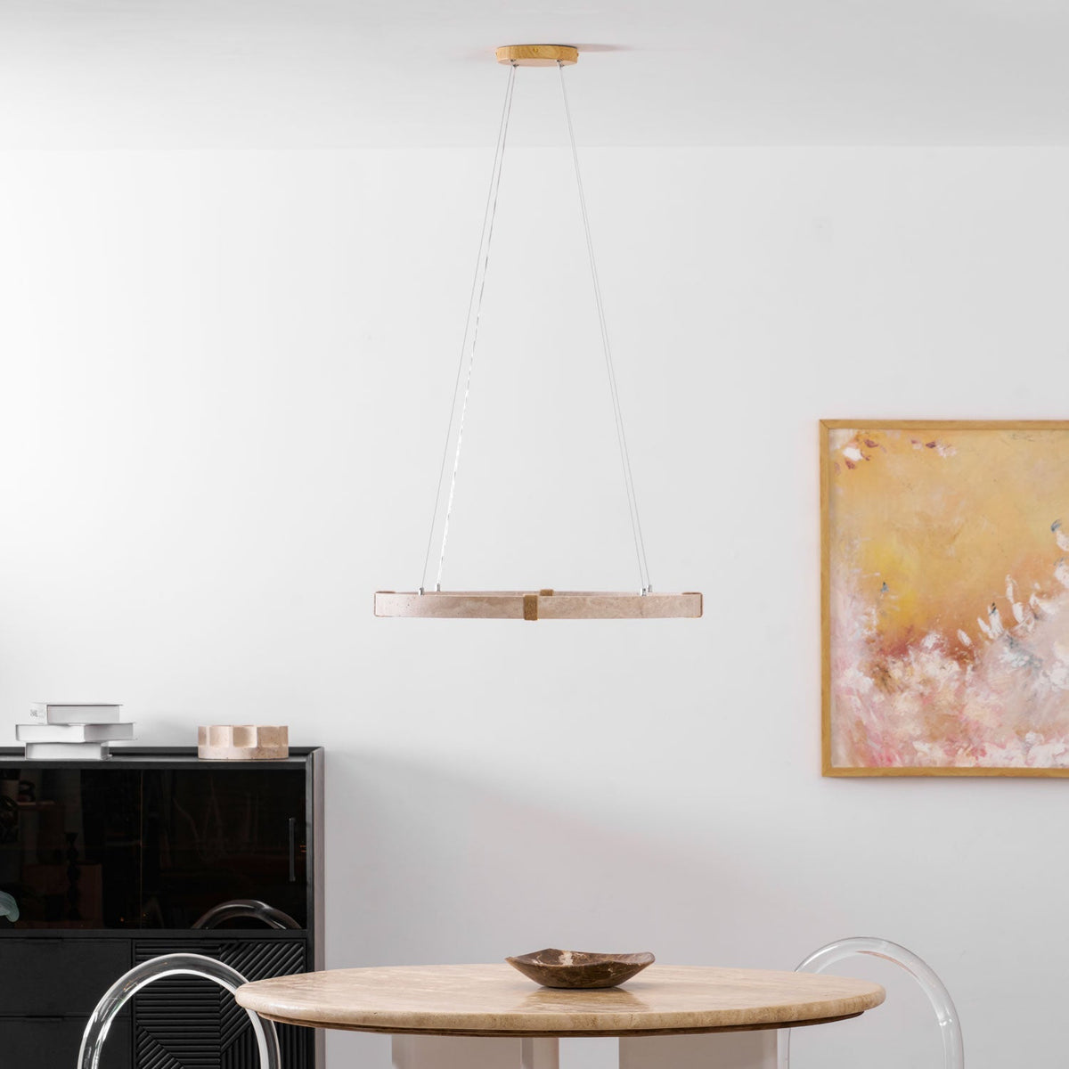Arixo Lustre Minimaliste en Travertin-Cielum