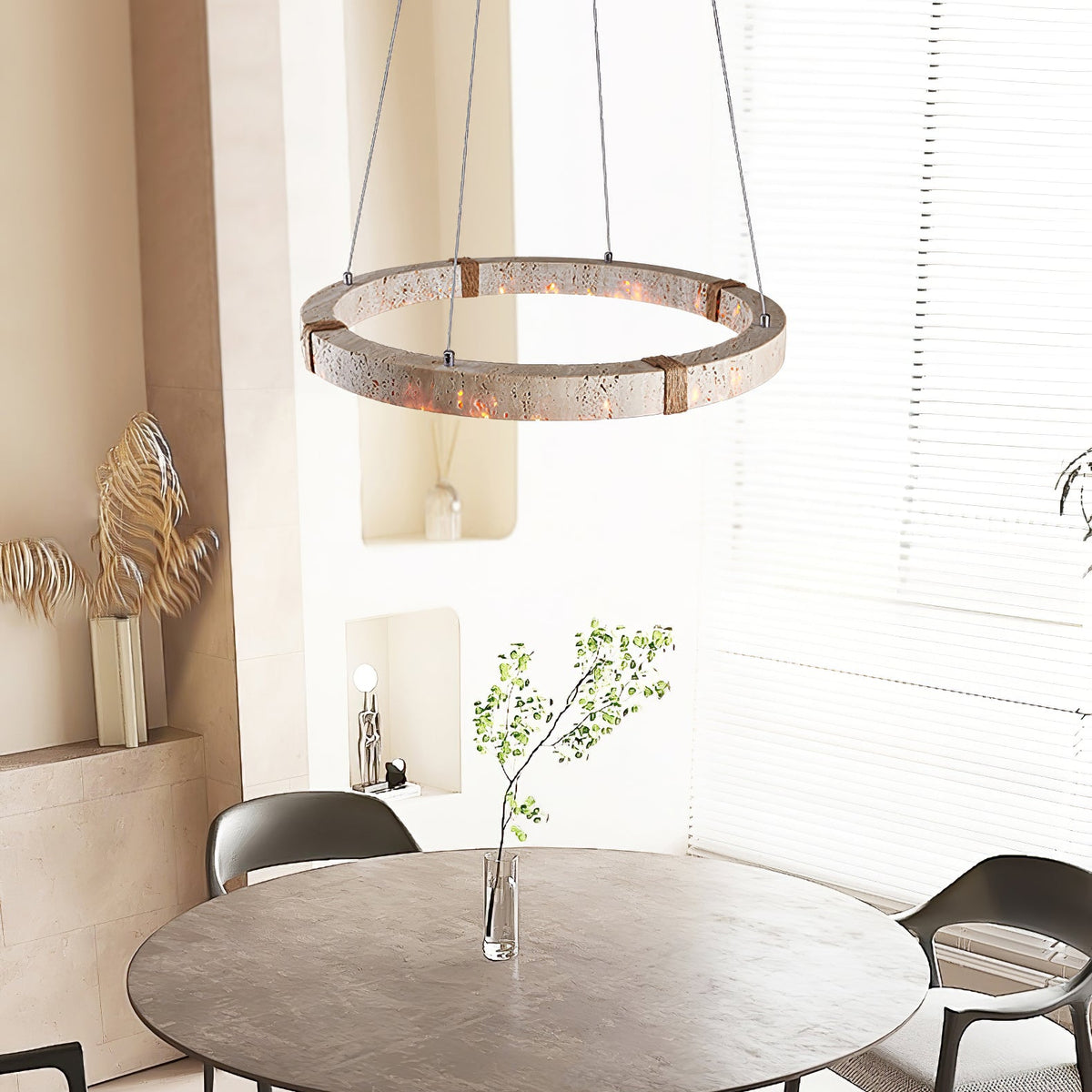 Arixo Lustre Minimaliste en Travertin-Cielum