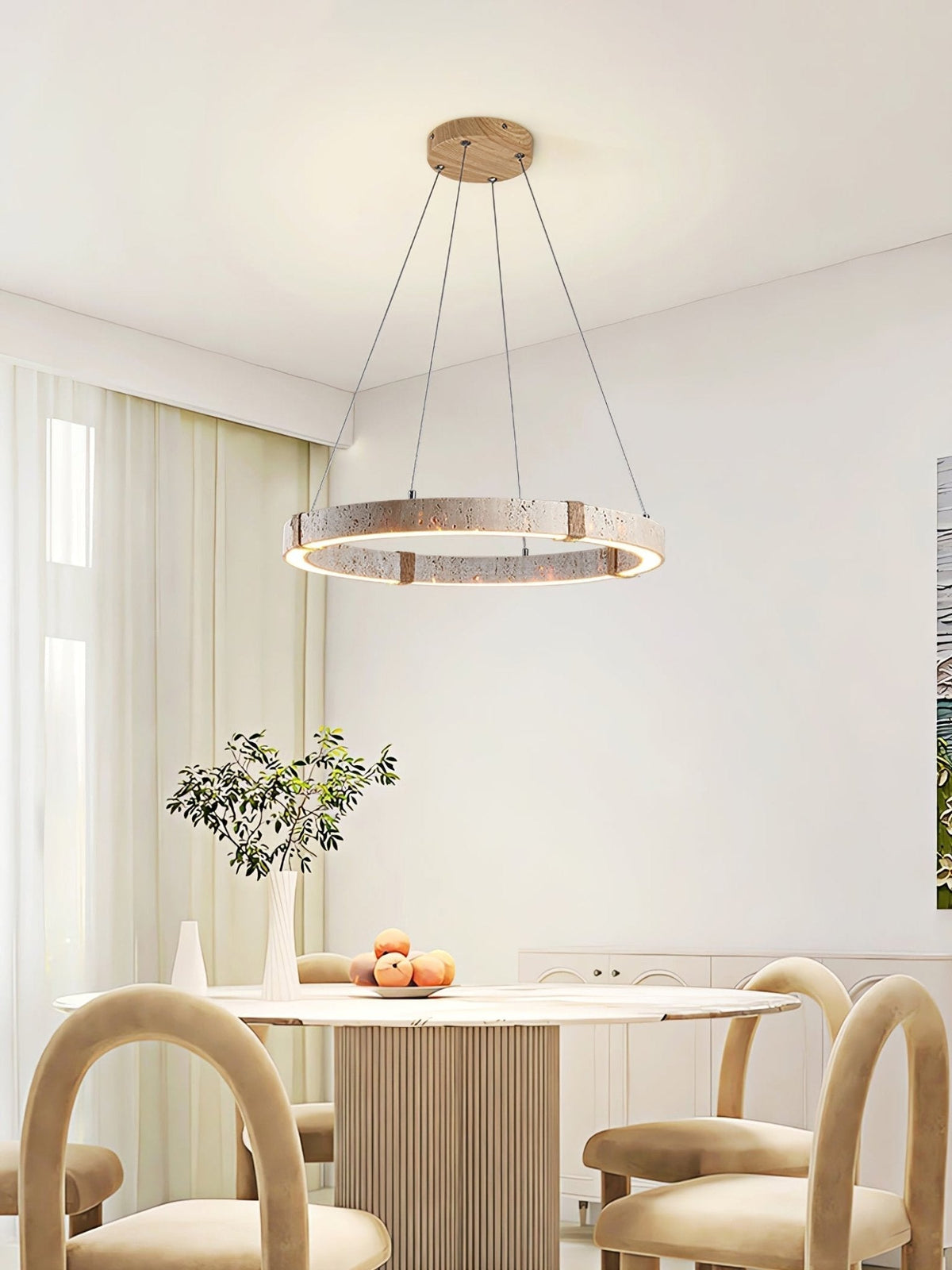 Arixo Lustre Minimaliste en Travertin-Cielum