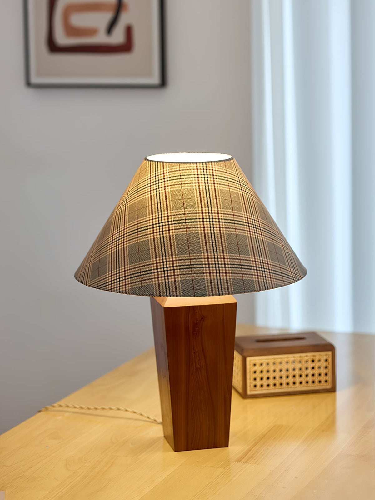 Wokel Lampe de Table Minimaliste en Bois