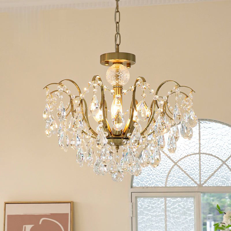 Full view of the large Colette Crystal Chandelier.