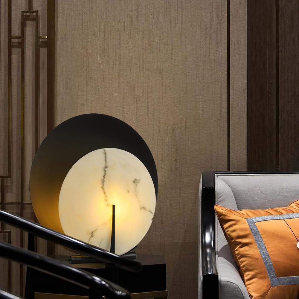 Astix Lampe de Table en Albâtre Demi-Lune