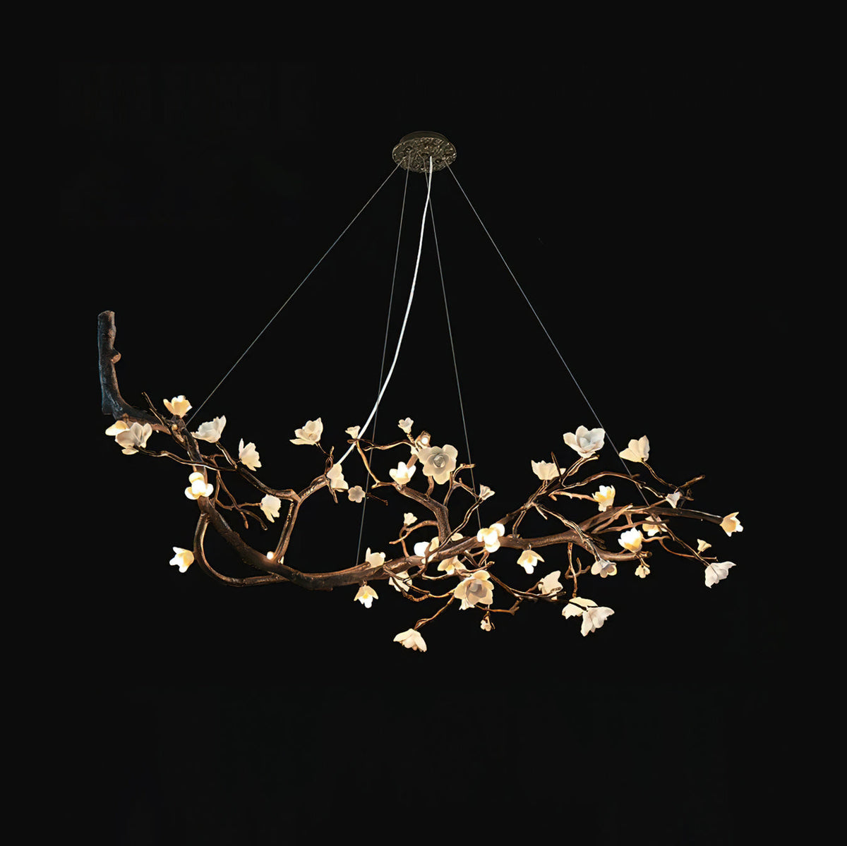 Keldenford Lustre À Branches Et Fleurs En Porcelaine