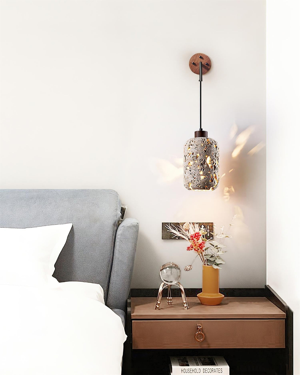 Fynel Rustic Wall Lamp-Neutral Decor