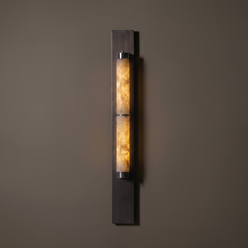 Lifestyle image showing the lamp in a contemporary bedroom.