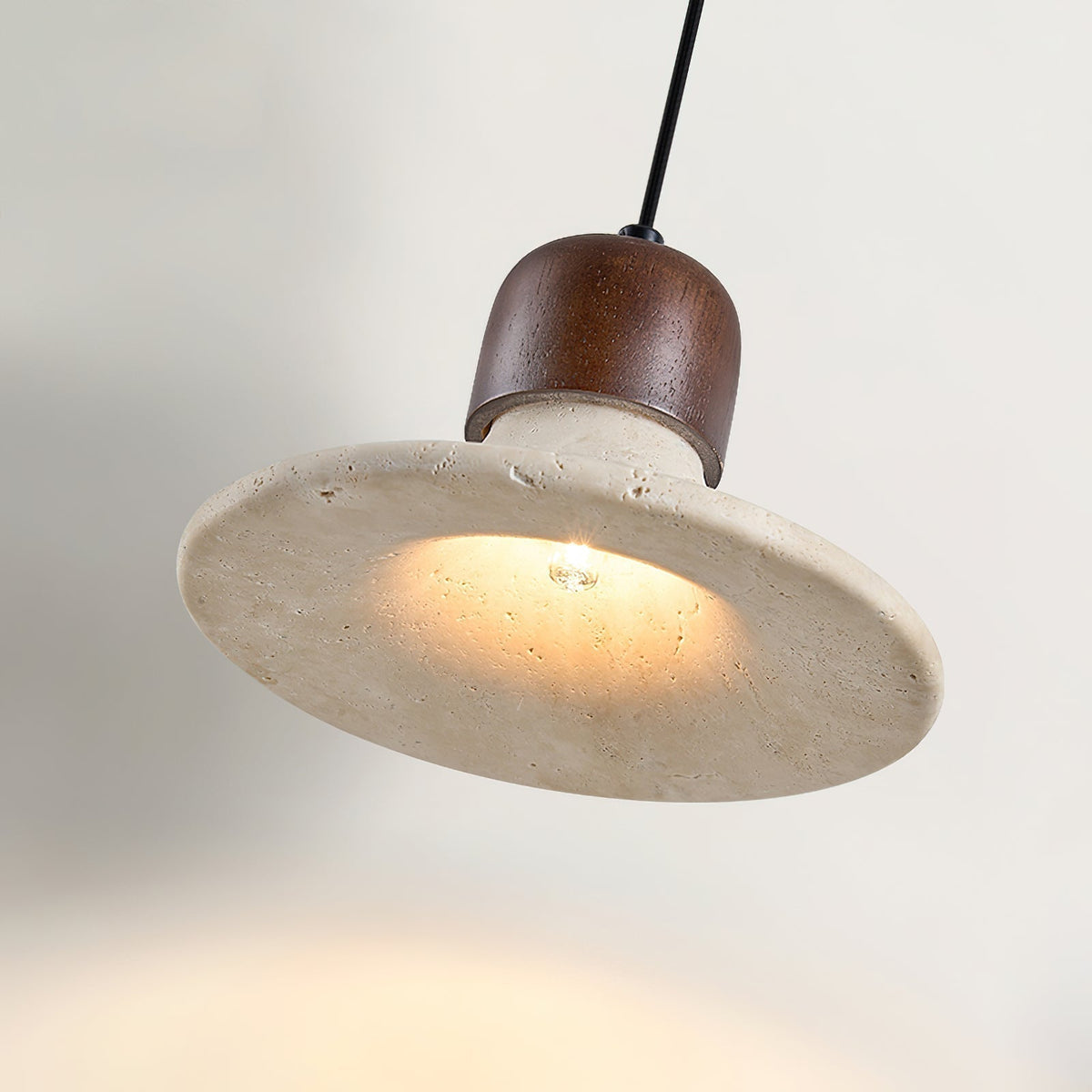 Ritta Pendant Light Trumpet Shape Travertine-Neutral Decor
