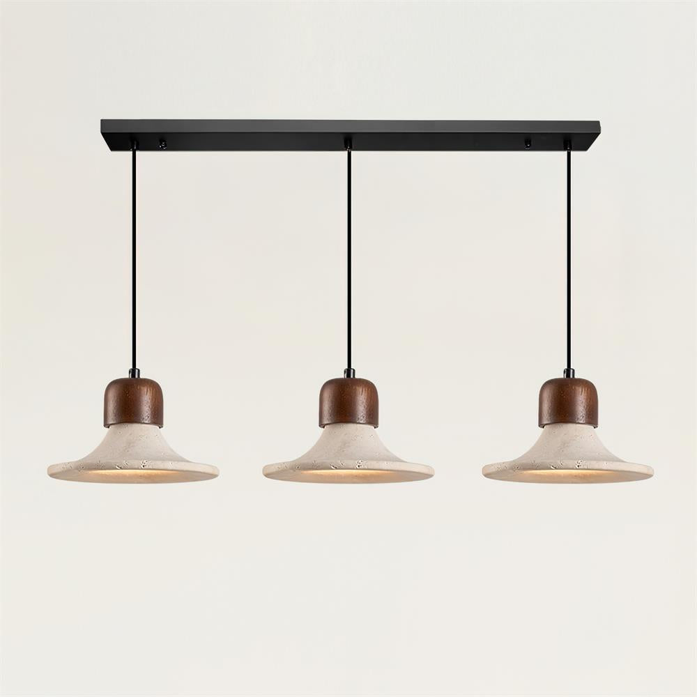 Ritta Pendant Light Trumpet Shape Travertine-Neutral Decor