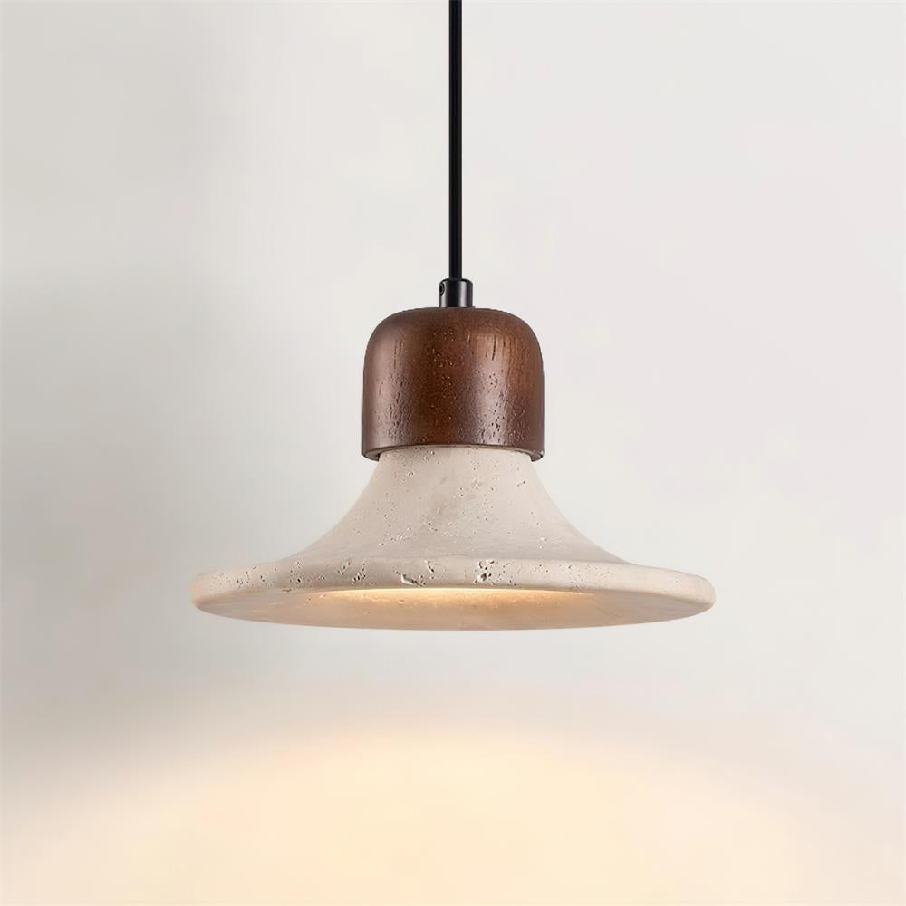 Ritta Pendant Light Trumpet Shape Travertine-Neutral Decor