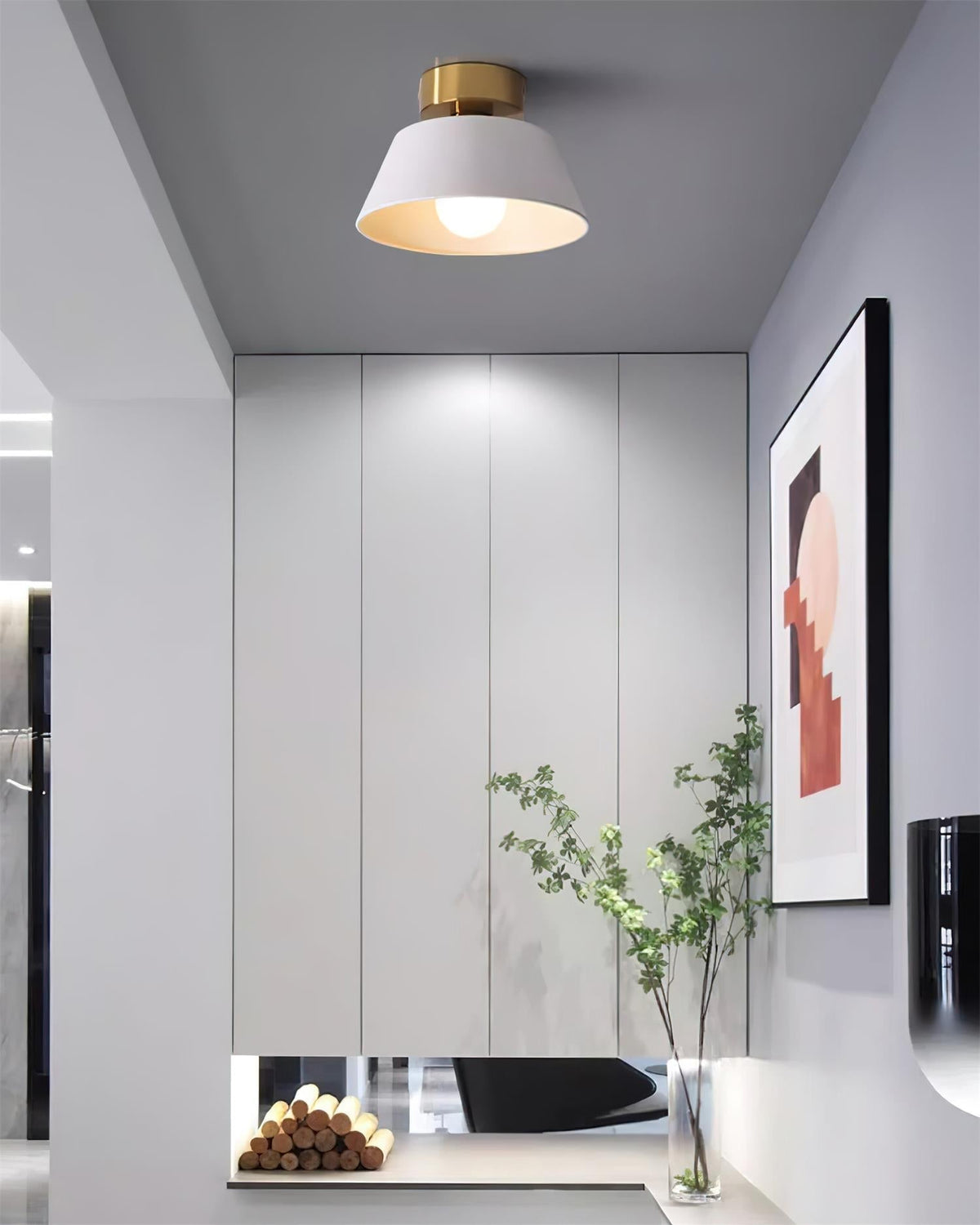Ceiling Light Metal Canopy Modern Flush Mount Fixture Minimalist-Neutral Decor