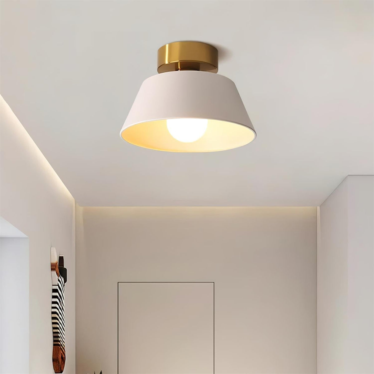 Ceiling Light Metal Canopy Modern Flush Mount Fixture Minimalist-Neutral Decor