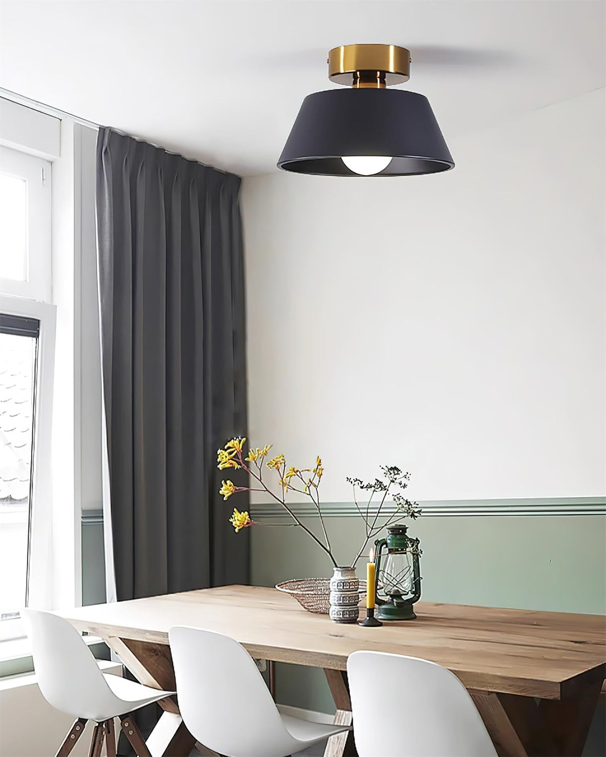 Ceiling Light Metal Canopy Modern Flush Mount Fixture Minimalist-Neutral Decor