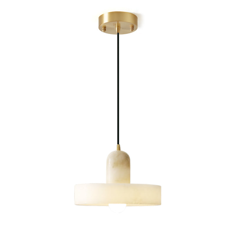 Luste Disc Orb Alabaster Pendant Light-Neutral Decor
