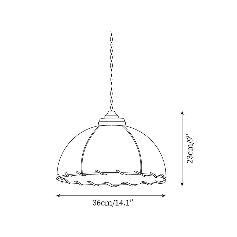 Pendant Light Fabric Dome Shade Vintage Minimalist Soft Glow-Neutral Decor