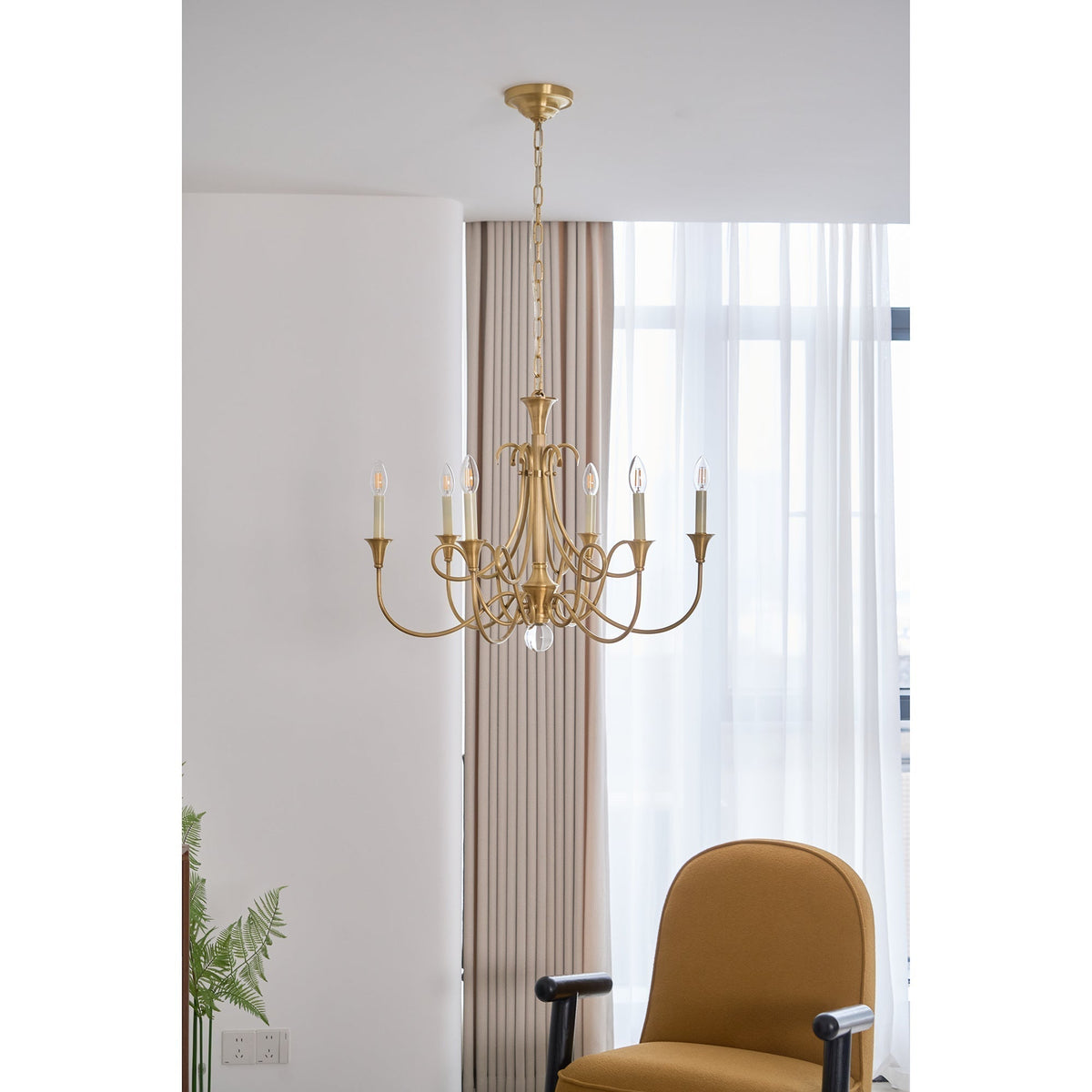 Adreva Lustre Laiton Double Torsion Candelier Cristal
