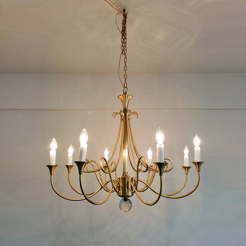 Adreva Lustre Laiton Double Torsion Candelier Cristal