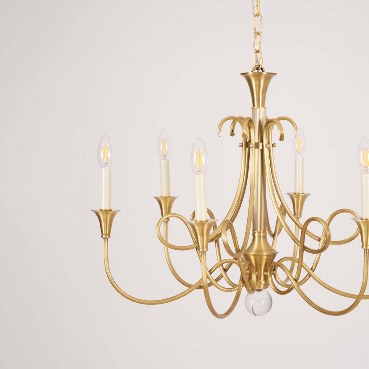 Adreva Lustre Laiton Double Torsion Candelier Cristal