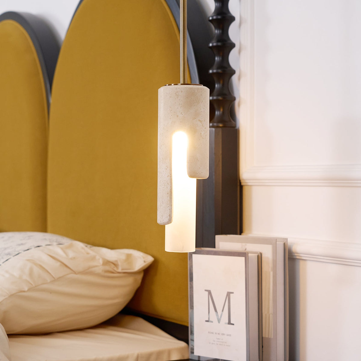 Elvarox Suspension Marbre Verre Moderne Salon-Cielum