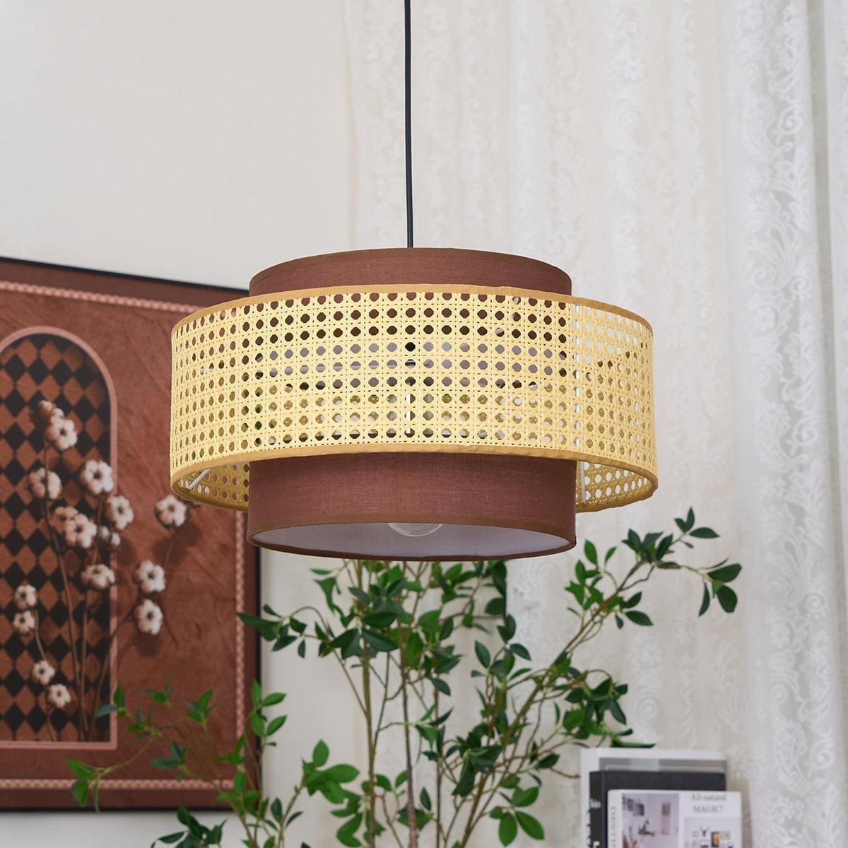 Nively Suspension Rattan Tissu-Cielum