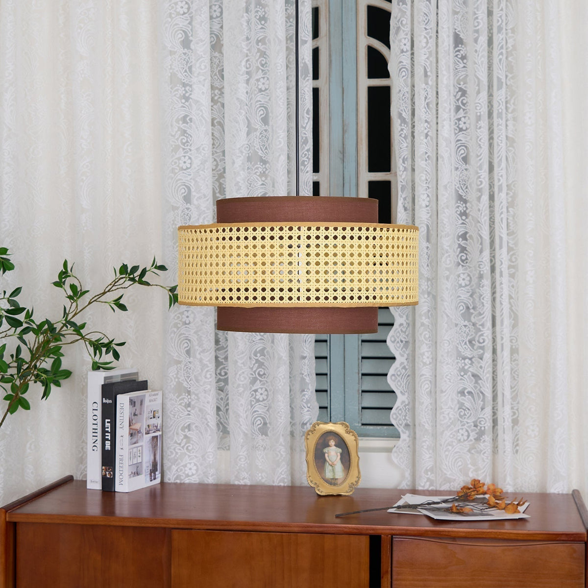 Nively Suspension Rattan Tissu-Cielum