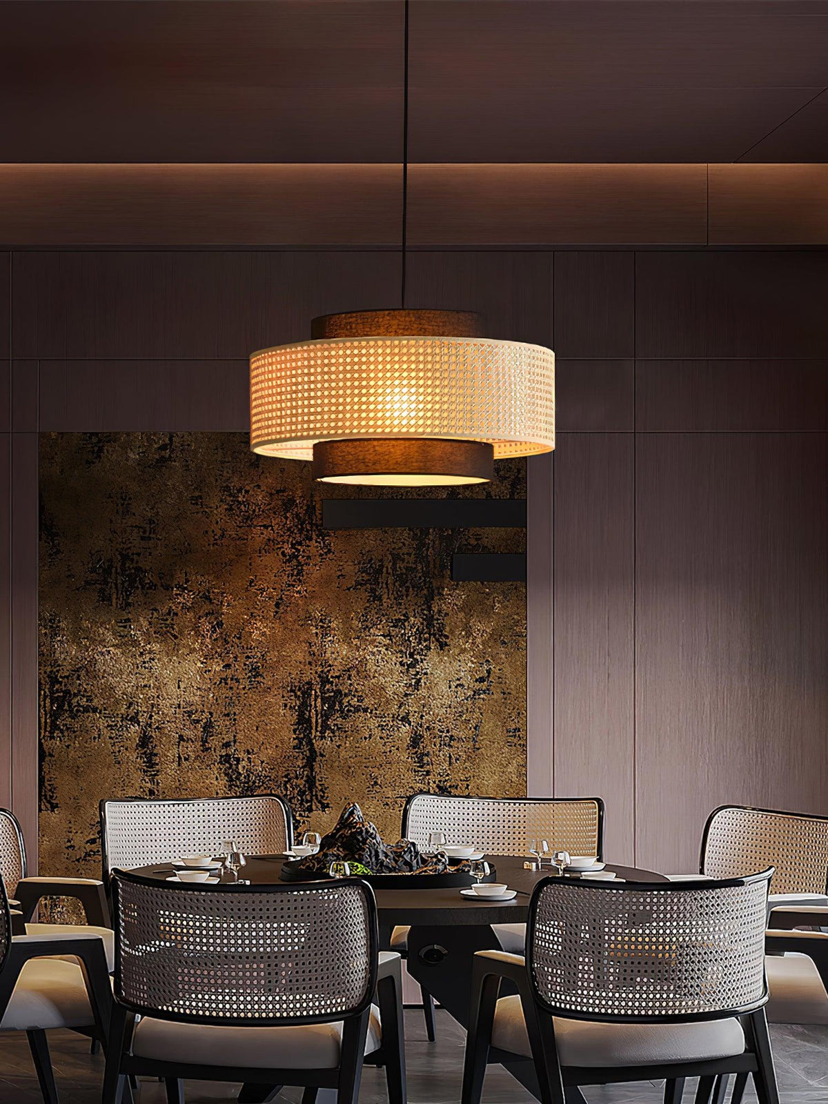 Nively Suspension Rattan Tissu-Cielum