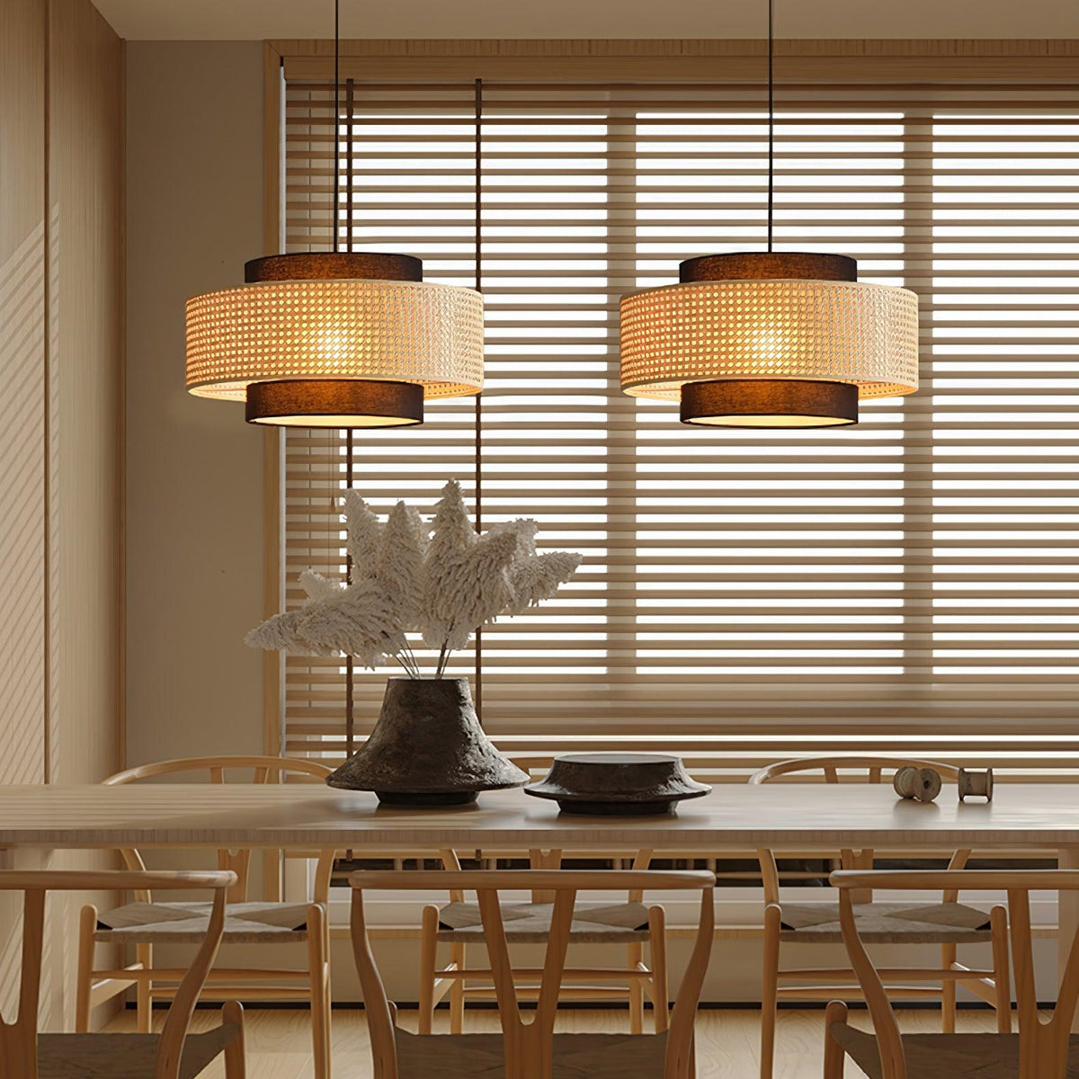 Nively Suspension Rattan Tissu-Cielum