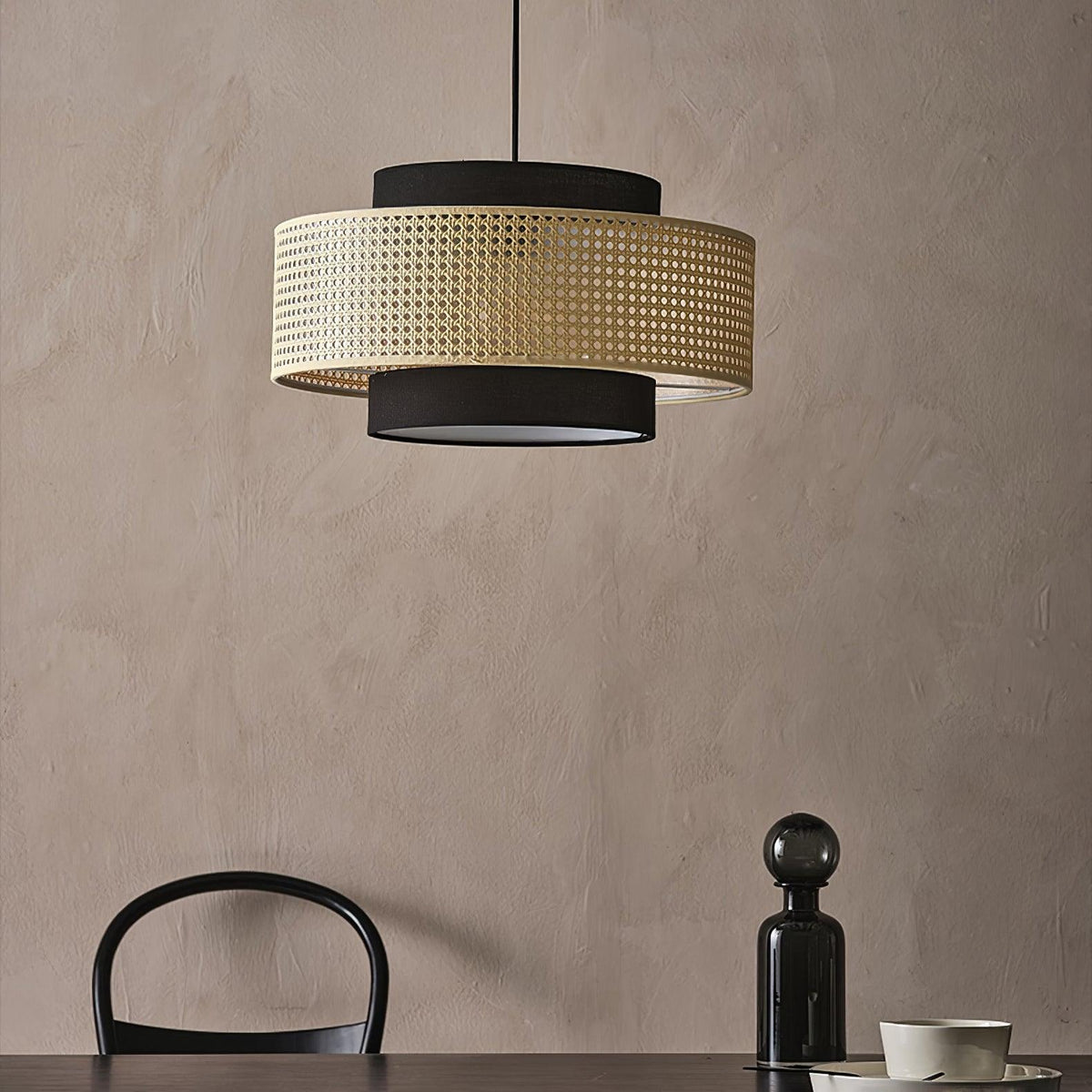 Nively Suspension Rattan Tissu-Cielum