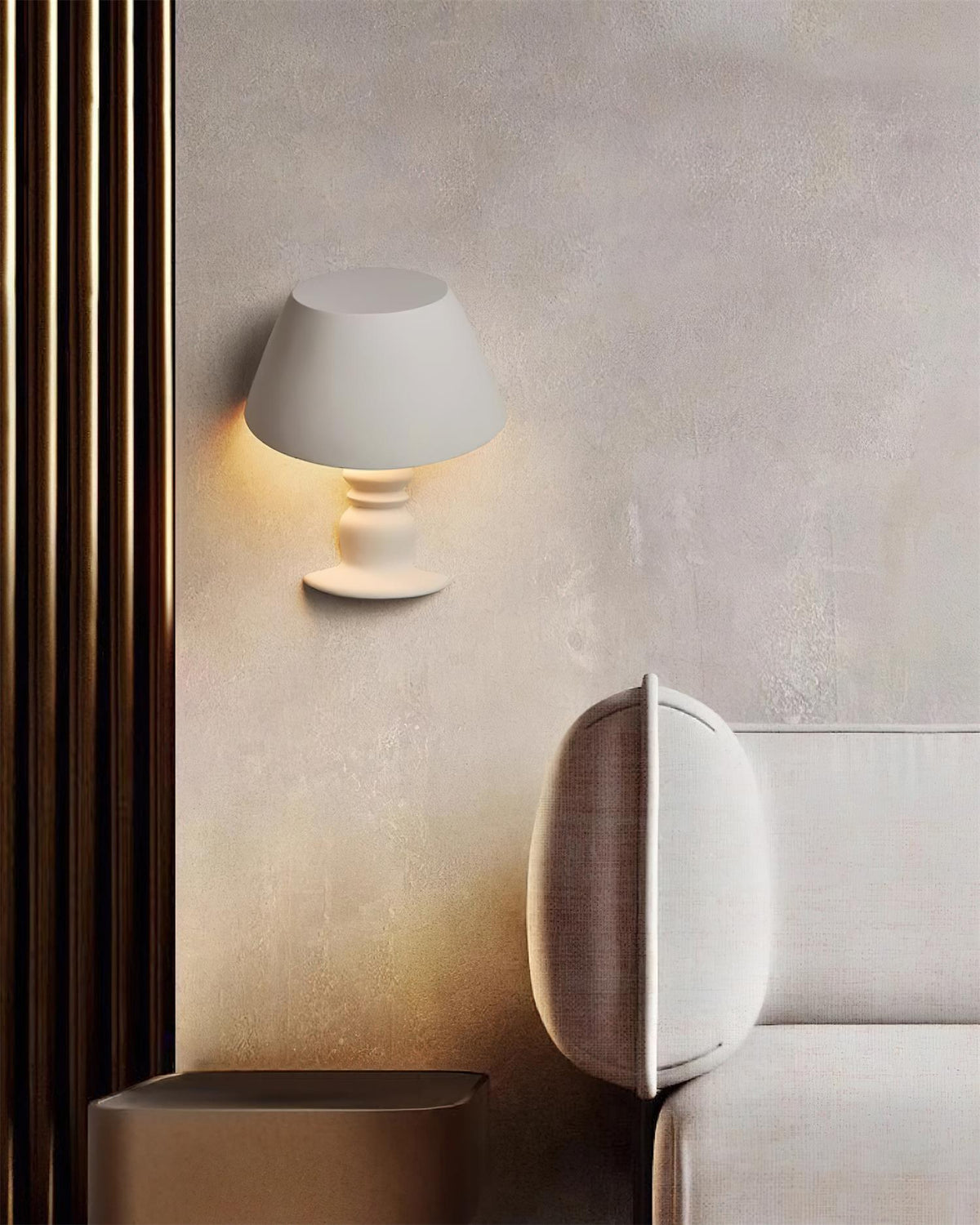 Wall Light Sculptural Plaster Form Uplighting Ambient Minimalist-Neutral Decor