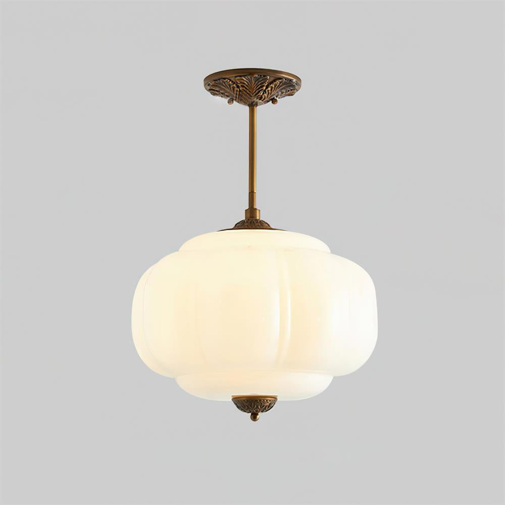 Eldio Green Glass Semi Flush Mount Light-Neutral Decor