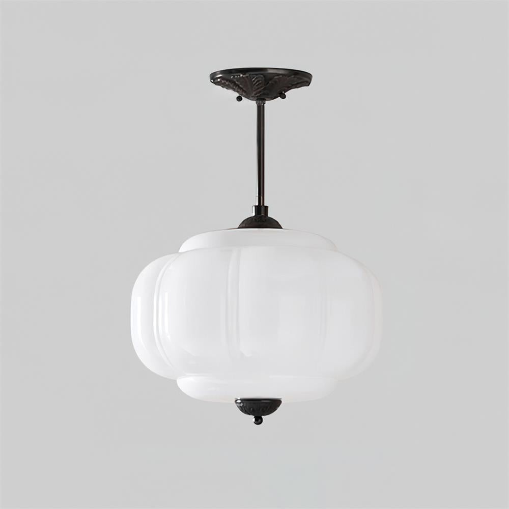 Eldio Green Glass Semi Flush Mount Light-Neutral Decor