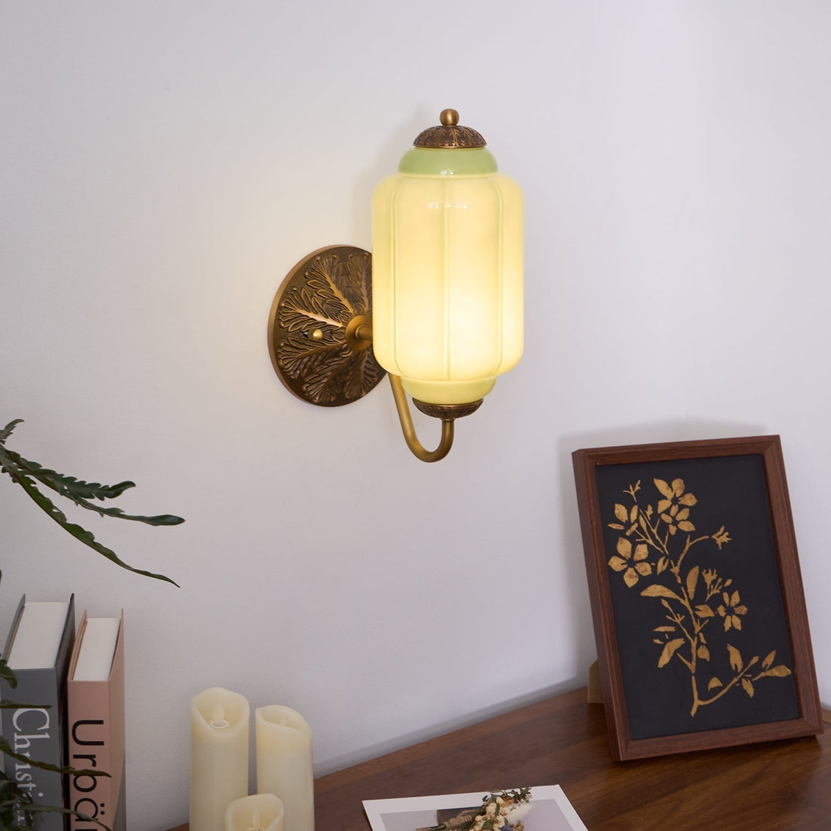 Melvane Vintage Pink Glass Wall Sconce-Neutral Decor