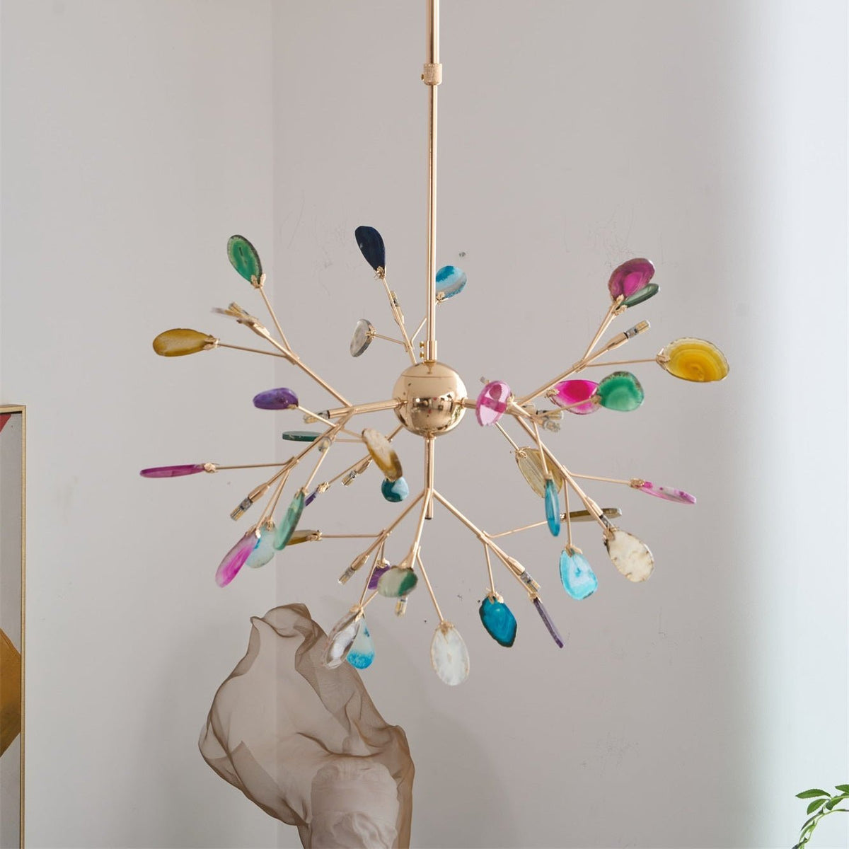 Agate Lustre à Branches Multicolores
