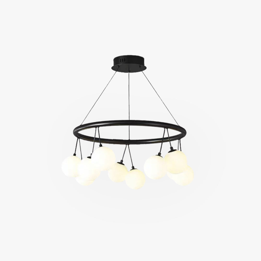 Valentina Nordique LED Lustre Noir Métal/Verre Salle À Manger/Chambre À Coucher