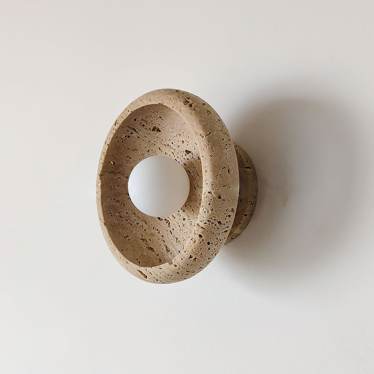 Neptune Travertine Wall Light Ring-shaped-Neutral Decor