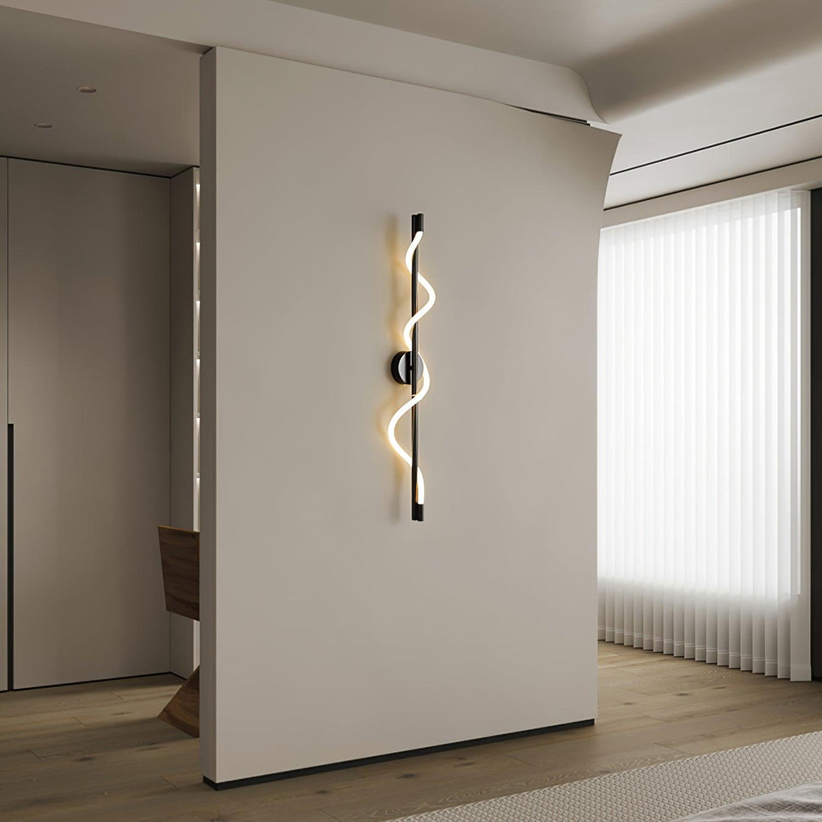 Laxi Applique murale sculpturale en laiton et silicone-Cielum